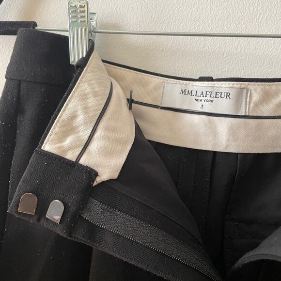 MM LaFleur Black Pleated Trousers Sz 4 Workwear Career Professional - Picture 11 of 13